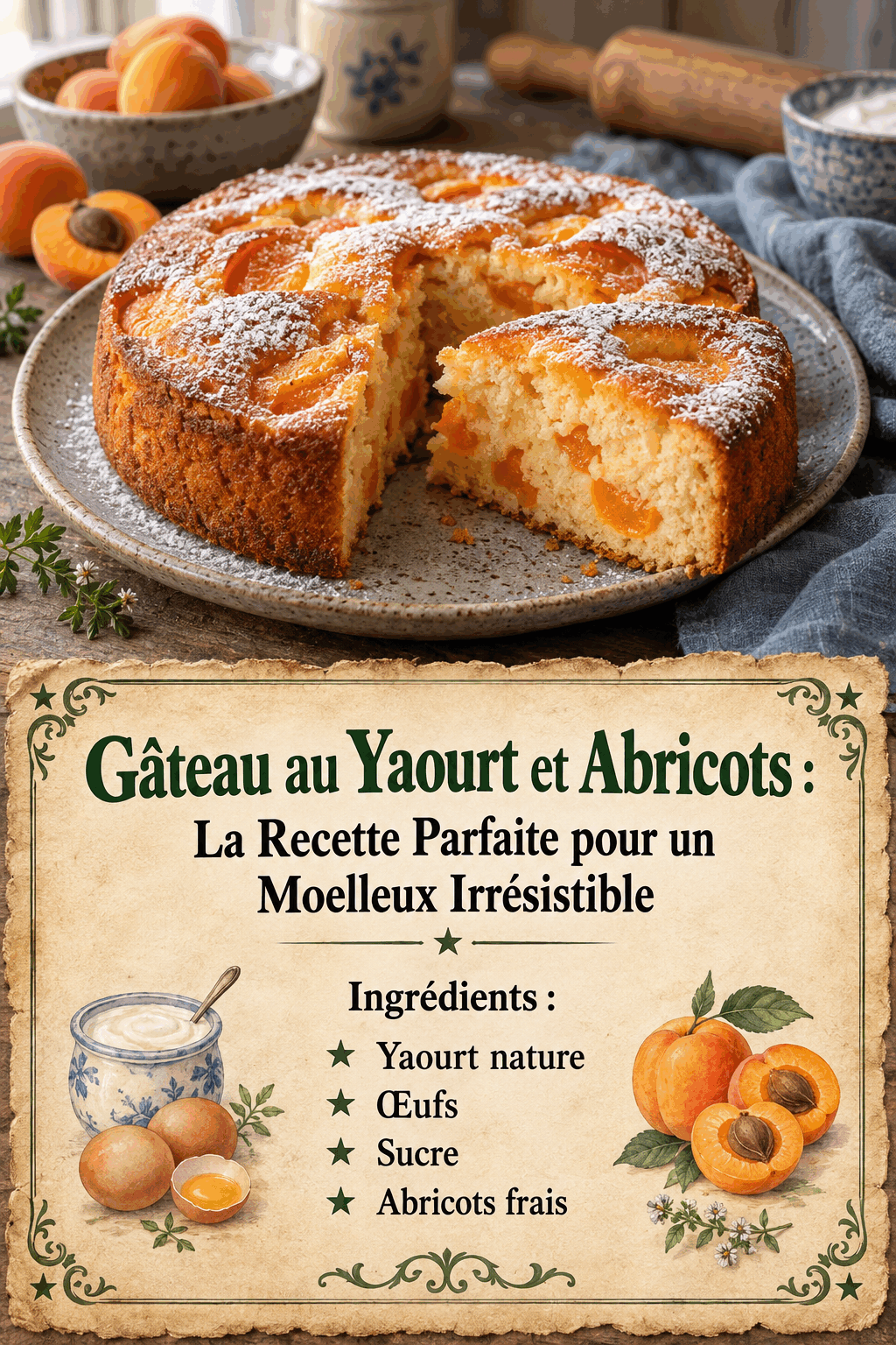 Gâteau au Yaourt et Abricots : La Recette Parfaite pour un Moelleux Irrésistible