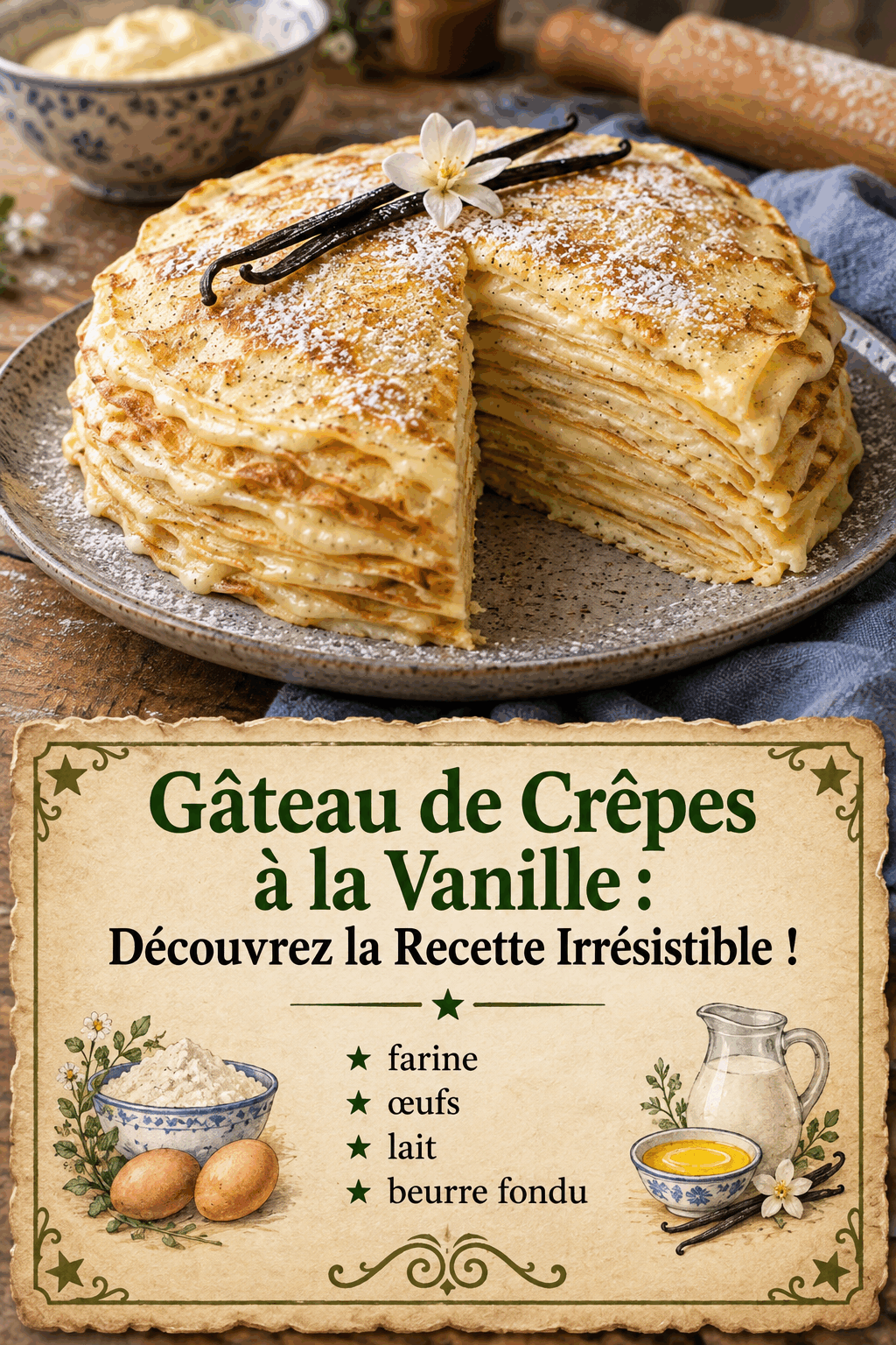 Gâteau de Crêpes à la Vanille : Découvrez la Recette Irrésistible !