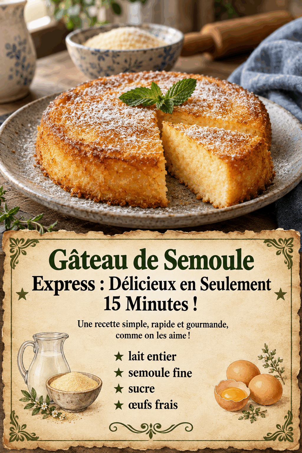 Gâteau de Semoule Express : Délicieux en Seulement 15 Minutes !