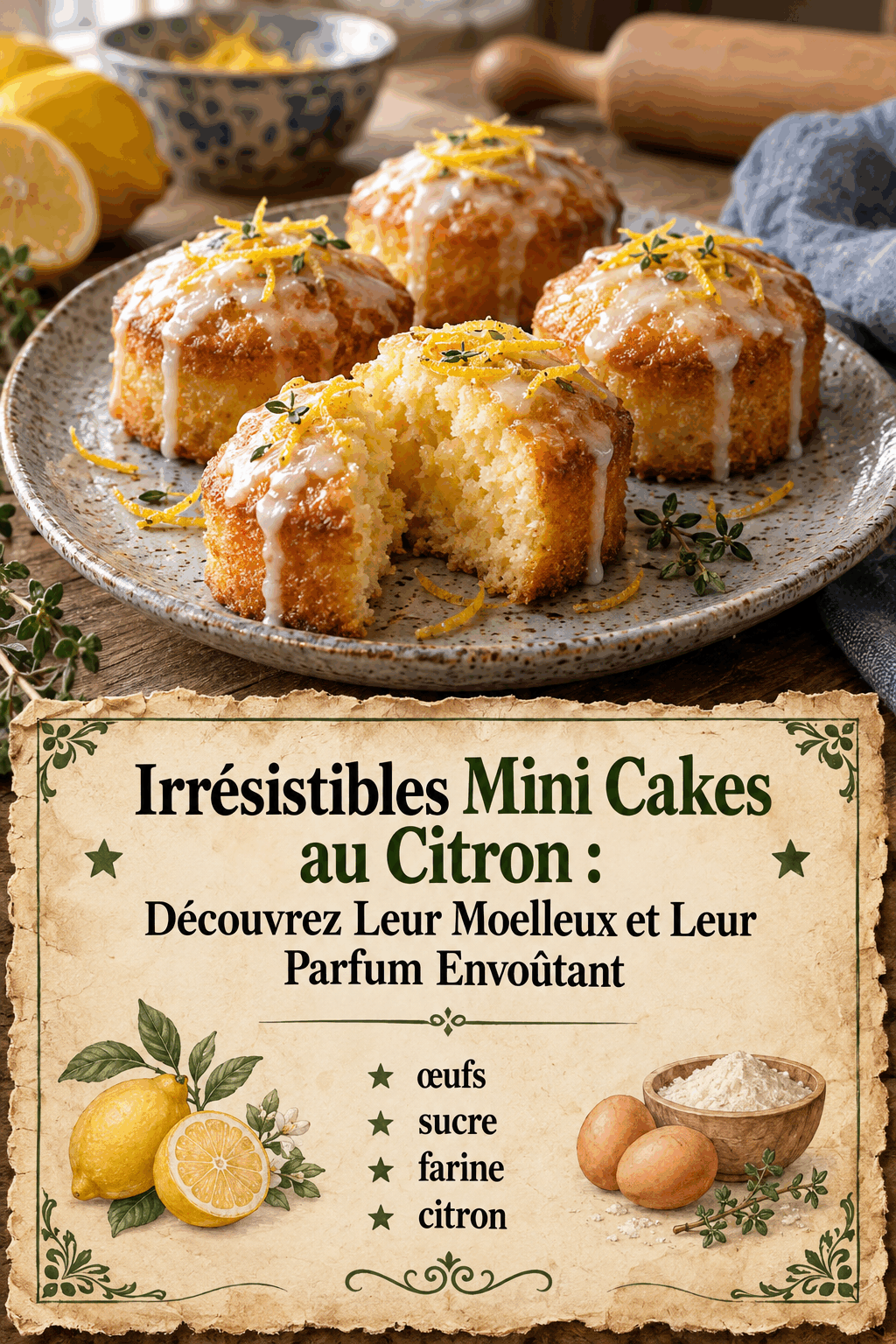 Irrésistibles Mini Cakes au Citron : Découvrez Leur Moelleux et Leur Parfum Envoûtant