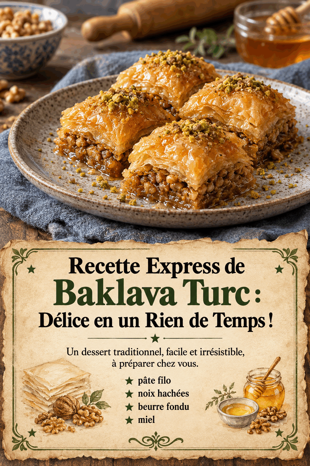 Recette Express de Baklava Turc : Délice en un Rien de Temps !