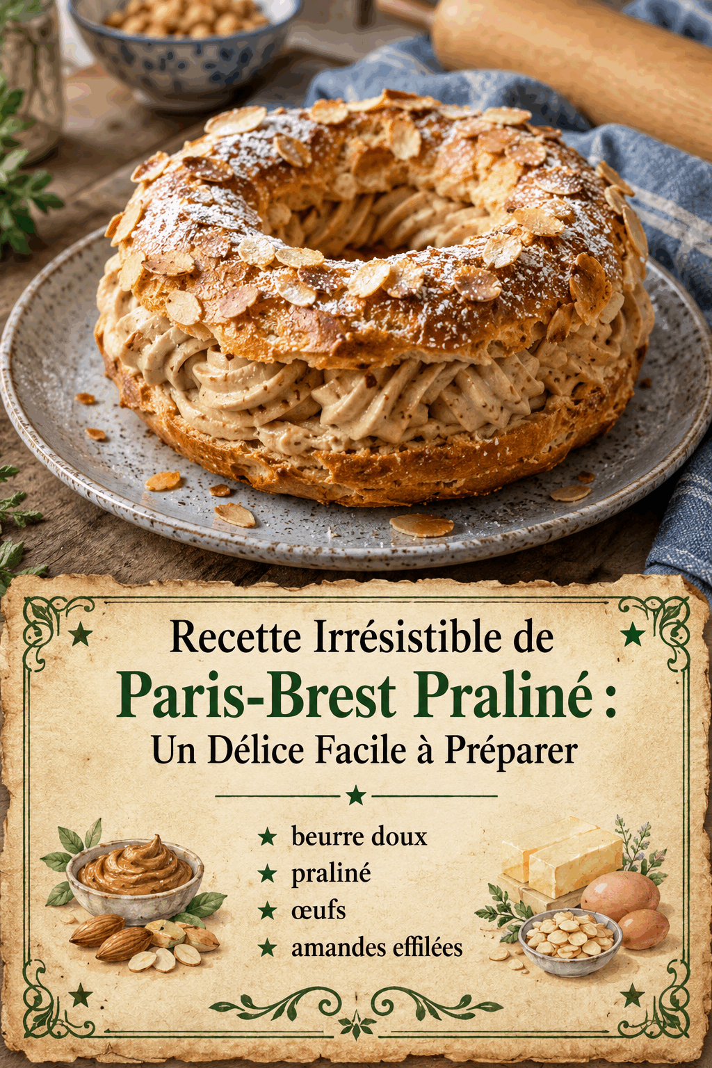 Recette Irrésistible de Paris-Brest Praliné : Un Délice Facile à Préparer