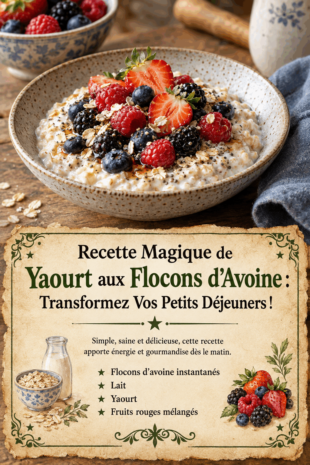 Recette Magique de Yaourt aux Flocons d&rsquo;Avoine : Transformez Vos Petits Déjeuners !