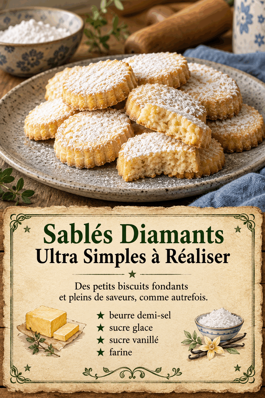 Sablés Diamants Ultra Simples à Réaliser