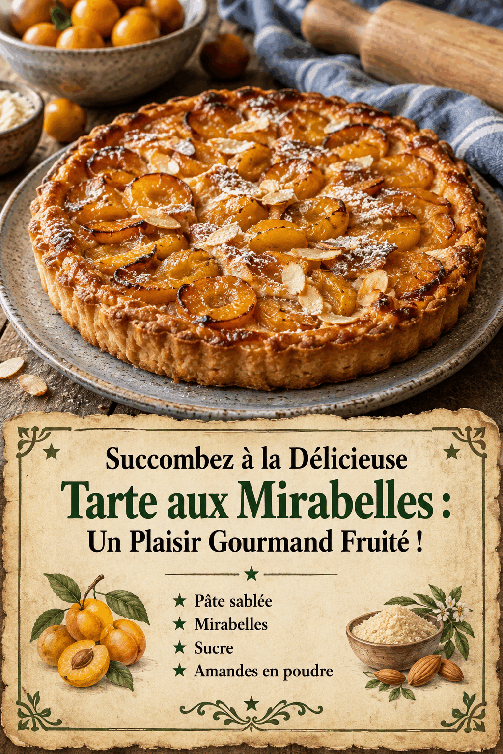 Succombez à la Délicieuse Tarte aux Mirabelles : Un Plaisir Gourmand Fruité !
