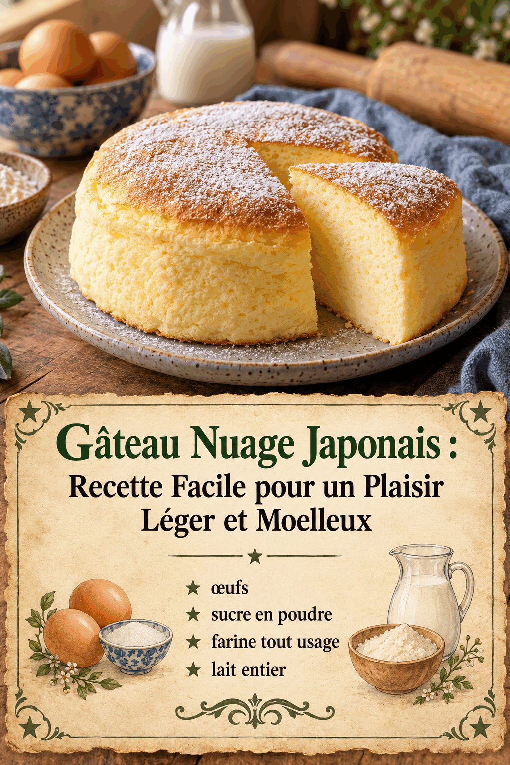 Gâteau Nuage Japonais : Recette Facile pour un Plaisir Léger et Moelleux